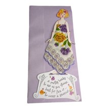 Handkerchief Pretty Hanky Greeting Card and Envelope NOS Purple Flowers - £6.98 GBP