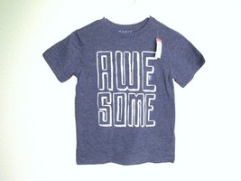 Basic Editions KMart Brand Size 8 Boy&#39;s &quot;Awesome&quot; Dark Gray and White T-Shirt - $6.29