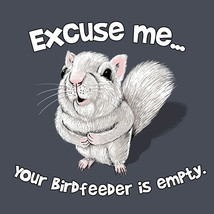 White Squirrel T-shirt S Small Excuse Me Bird feeder Empty Unisex New NWT - £17.50 GBP