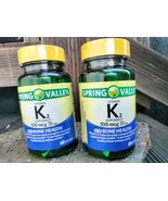 2 @ Spring Valley Vitamin K2 MK-7 100 mcg  (60 softgels) Bone Health Exp... - £20.17 GBP