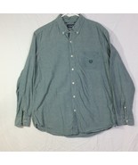 CHAPS Men&#39;s Size L Chambray Long Sleeve Button Down Cotton Long Sleeve LOGO - £11.05 GBP