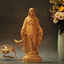 11.8 Inches Our Lady of Grace Statue Unique Gift Christian Gifts Wood Art - £78.14 GBP