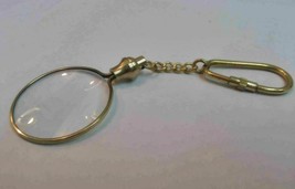 Brass Magnifying Glass Vintage Magnifier With Keychain Collectible Gift Item - £9.86 GBP