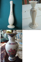 Lenox Vases 7 ½” Martha Washington Rose Manor Christmas Candle Stick Orig Pick 1 - £36.08 GBP
