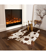 Cowhide Rug For Living Room Cow Print Rug Bedroom Desk Rug 2.3x3.6 Feet NEW - £28.50 GBP