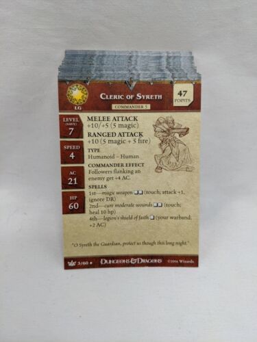 Lot Of (42) Dungeons And Dragons War Of The Dragon Q  Miniatures Game Stat Cards - £42.62 GBP