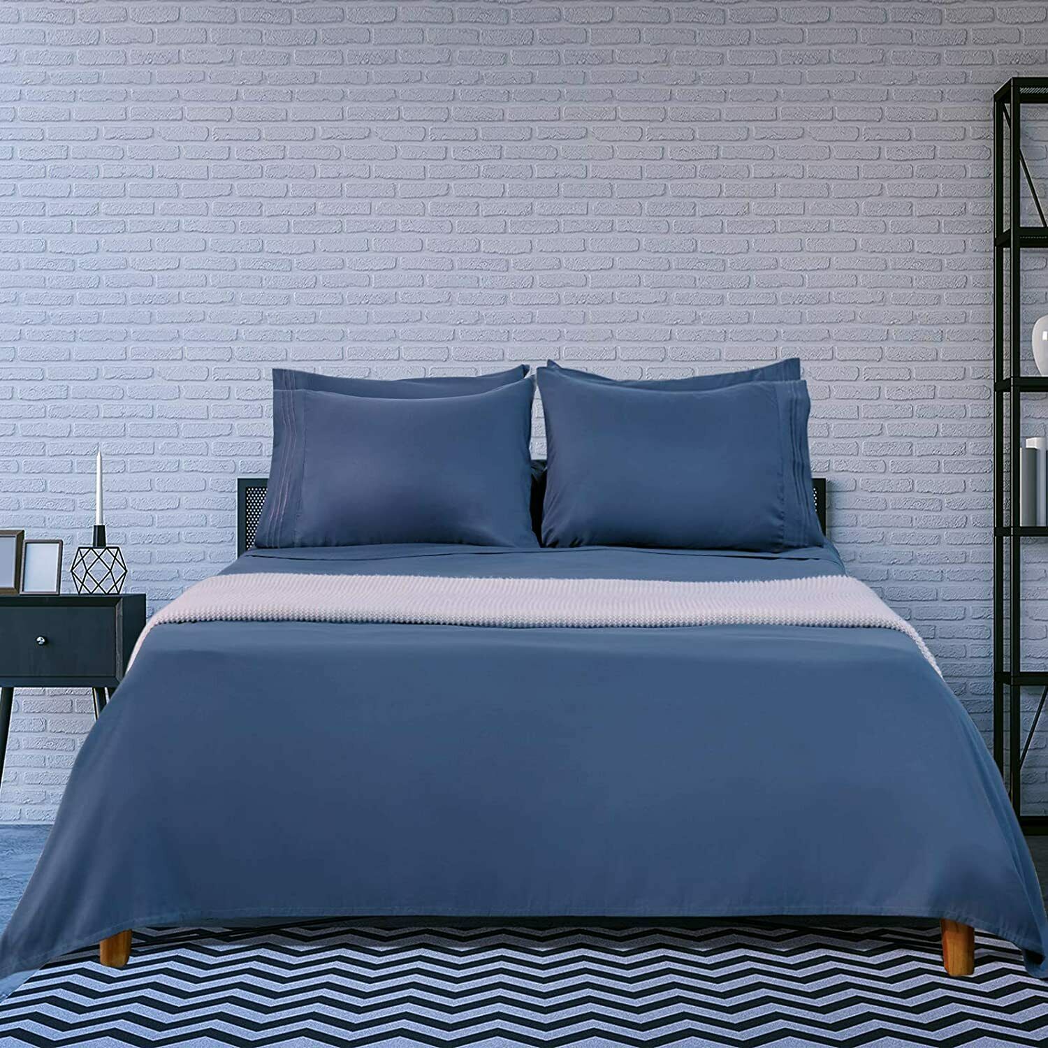 King Bed Sheet Set, 16-inch Deep Pocket Sheet, 4 Piece Hotel Luxury Soft Bedding - $39.59