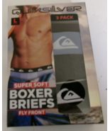Three Quick Silver boxer briefs Size Large Fly Front Gray and Black - $327.10 MXN