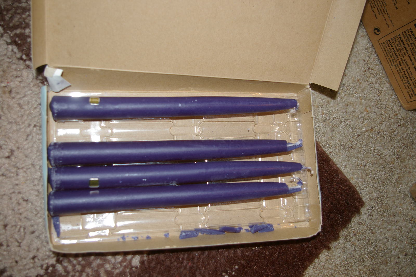 Primary image for Partylite 4 Navy Blue Taper Candles 10" Unscented