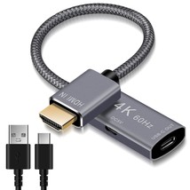 Hdmi Male To Usb-C Female Cable Adapter With Micro Usb Power Cable,Hdmi Input To - £41.55 GBP