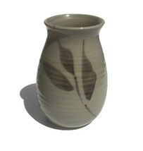 Studio Hand Made Pottery Art Ceramic Stoneware Bamboo Vase signed Diane Hawaii - £54.88 GBP
