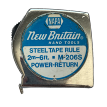 Napa New Britain Hand Tools 6&#39; Foot Steel M-206S Usa Vintage Tape Measure - £19.56 GBP