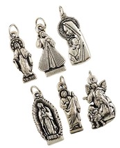 Religious Silver Toned Base Assorted Devotional Charm Medal, - £28.03 GBP