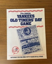 37th Annual Yankees Old Timers&#39; Day Game Program 1983 Poster - £15.72 GBP