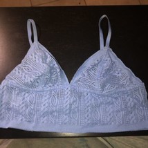 NEW Aerie American Eagle SZ Large Triangle Cup Blue Bralette Wire Free - £8.12 GBP