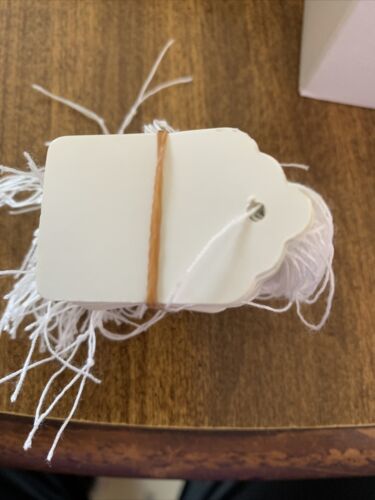 1000 White Merch. Price Tags w/ String Retail Jewelry Small Blank 1-1/16... - $19.99