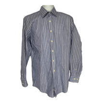 Kirkland Signature Men&#39;s Non-Iron Striped Long Sleeved Dress Shirt Neck 16 - £25.64 GBP