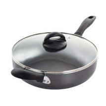 Oster Clairborne 10.25 Inch Aluminum Sauté Pan with Lid in Charcoal Grey - £34.33 GBP
