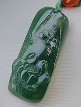 Icy Ice Bluish Green 100% Natural Jadeite Jade Lotus Pendant # 71.30 carat # - £695.94 GBP