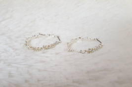 Avon Luminous Veil Hoop Earrings "Silvertone" (Very Rare) ~ New!!! - $15.79
