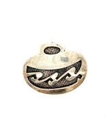 Vintage Sterling Silver Southwest Navajo Overlay Carved Hopi Pot Brooch Pin - $52.95 CAD