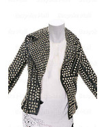 New Women Punk Unique Rock Stylish Silver Studded Fashion Leather Jacket - $349.00