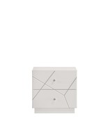 Manhattan Nightstand: Lacquer, Geometric, Velvet Drawers, Modern Bedroom - €276,26 EUR