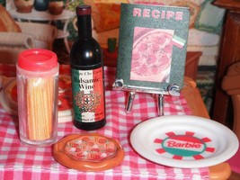 Barbie Fun Fixin Play Food Italian Plate Wine Spaghetti Play Food fits D... - £11.65 GBP