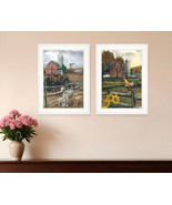 Set Of Two Farm Life White Framed Print Wall Art - $194.85 CAD