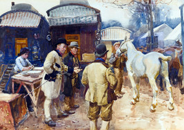 Framed canvas art print giclée Sir Alfred James Munnings the horse fair - £31.15 GBP+