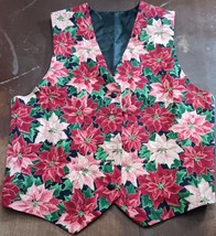 Festive Floral Poinsettia Vest - Ideal for Holiday Gatherings - £14.87 GBP