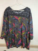 Ulla Popken 3/4 Sleeve Floral Print Blouse size 32/34 - £13.77 GBP