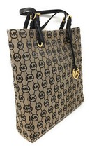 Michael Kors Signature Jacquard North South Tote in Beige &amp; Black  - $139.95