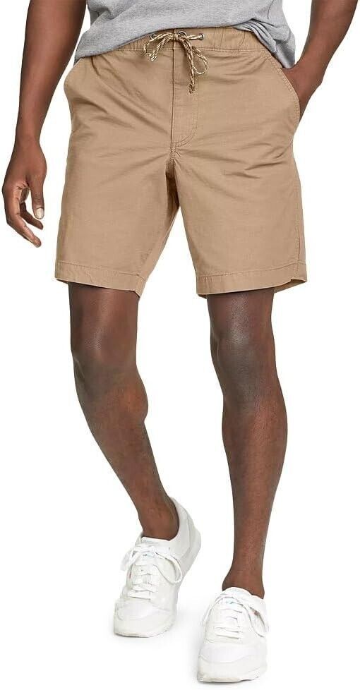 Primary image for Eddie Bauer Top Out Ripstop Shorts Mens S Flax Brown Hiking Elastic Waist NEW