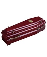 Small decor coffin urn Beautiful solid wood casket with gold cross and h... - $154.00