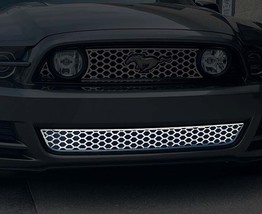 2010-2014 MUSTANG HONEYCOMB LOWER FRONT GRILLE OVERLAY | POLISHED STAINL... - £127.44 GBP