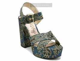 NEW Libby Edelman Marsha Women&#39;s Pumps Sandal Shoes Navy Blue Multi Gold 7M - £38.33 GBP