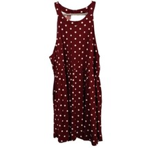 Torrid Skater Halter White Polka-Dot Burgundy Sleeveless Dress NWT New Size 5XL - £23.50 GBP