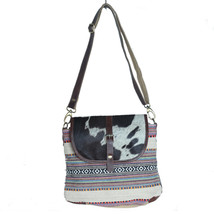 Challenger Women Canvas Handwoven Brown Leather Handbag Tote Purse 17RT2108 - £38.50 GBP