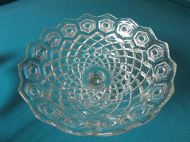 Antique Eapg Depression Glass Diamond Pattern Footed Bowl 8 X 10 1/2&quot; [Backrck] - £51.43 GBP