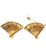 Victorian Folding Mini Hand Fans Set of 2 Ornaments - $16.48 CAD