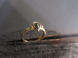 Engagement ring. 14K yellow gold ring set with pear shape 0.65ct Raw diamond. - £597.36 GBP