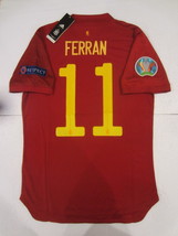 Ferran Torres Spain 20/21 Euro Match Slim Red Home Soccer Jersey 2020-2021 - £71.18 GBP