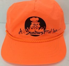 Vintage Hatfield &quot;A Sunburst Of Fun&quot; Pig polyester Trucker Hat cap snap ... - $13.81
