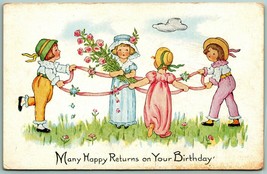 Children Many Happy Returns On Your Birthday Pink Of Perfection DB Postcard G3 - £2.33 GBP
