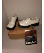 New Lattelier Square Toe Shiny White Ladies Loafers-Size 8-IOB - £27.61 GBP