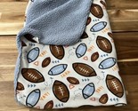 Chick Pea Football Baby Blanket White Blue 29”x39” - £17.45 GBP