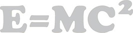 Picniva Silver 40&quot; X 10&quot; E=MC2 Science WALL STICKER PAPER QUOTE DECAL AR... - $12.69