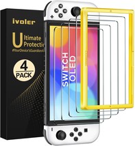 ivoler 4-Pack Tempered Glass Screen Protector Designed for Nintendo Switch OLED - £17.60 GBP