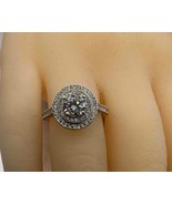 Real Solid 14K Yellow Gold Clear Stones Engagement Style Halo Ring SZ 7 ... - $9,107.28 MXN